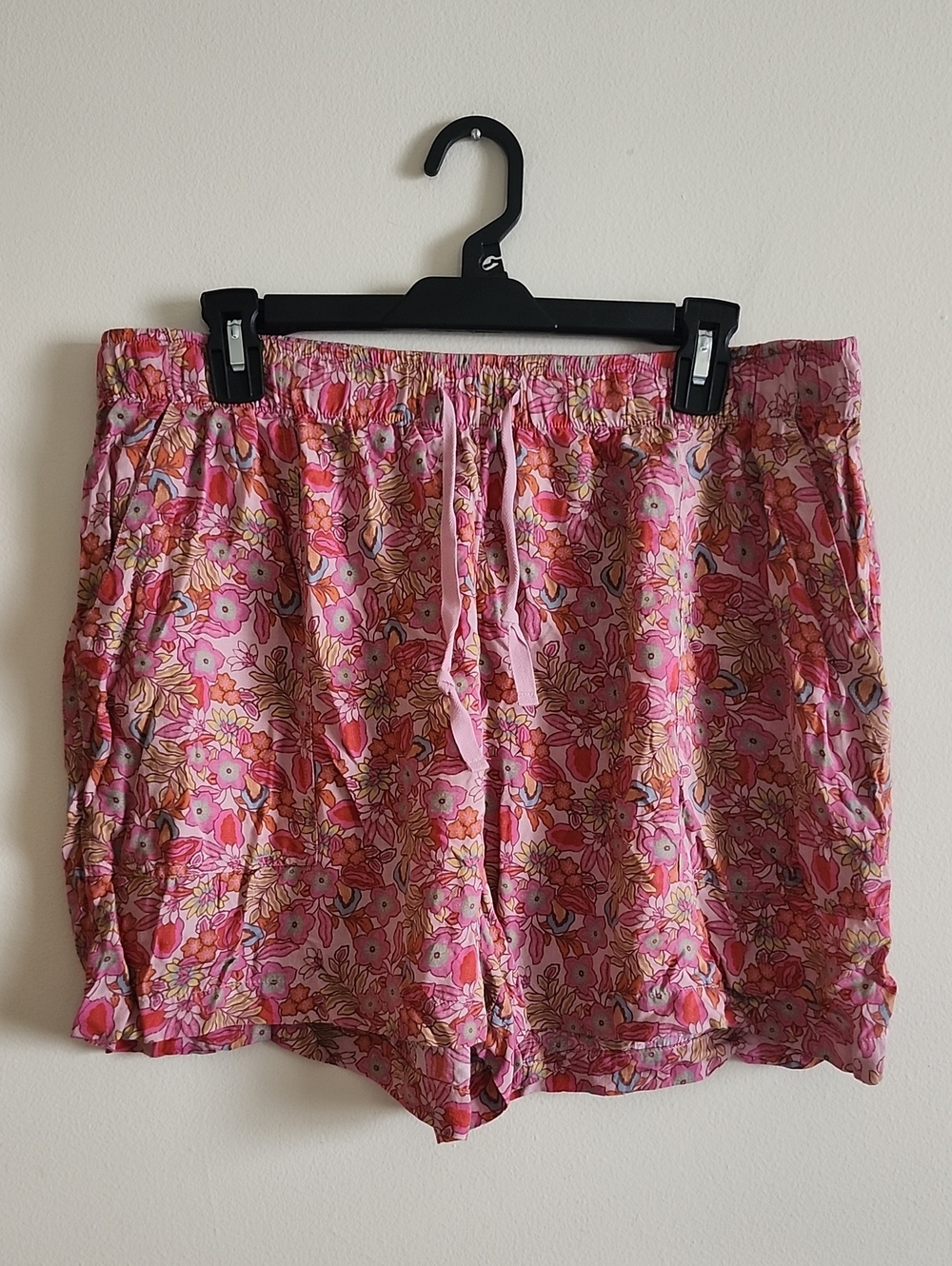 Lucky Brand Flowy Casual Pink Floral High-Waist Drawstring Shorts